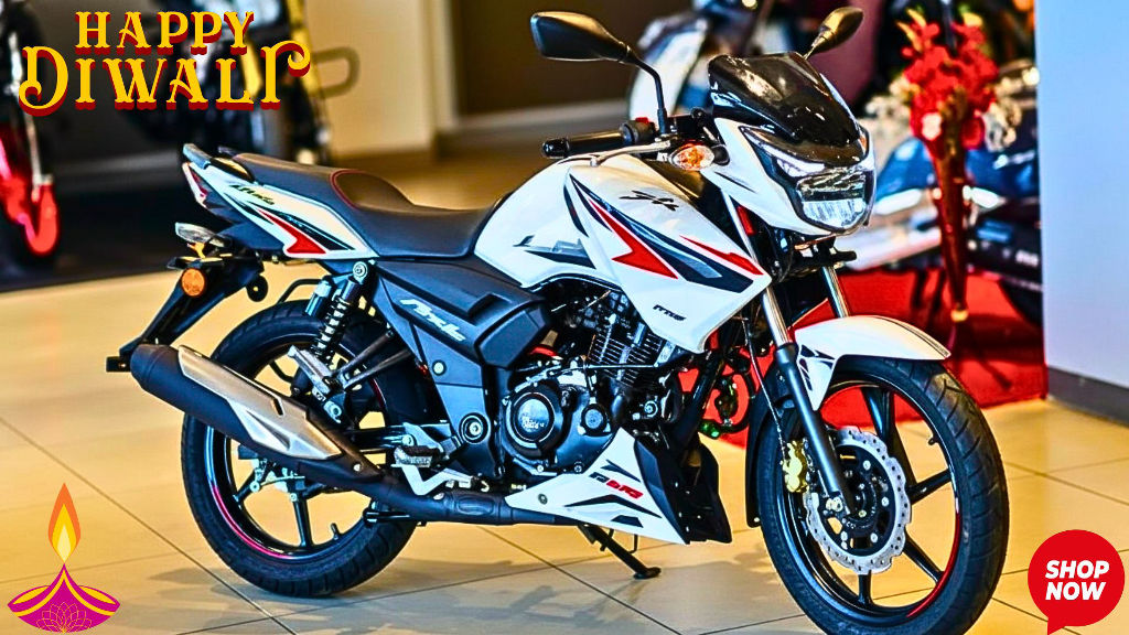 TVS Apache RTR 160 : 160cc Powerful Engine with 50kmpl Mileage and Top Speed.